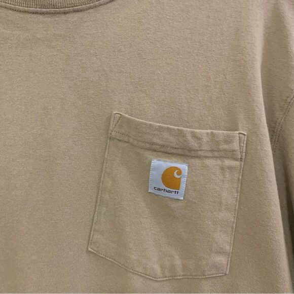 Carhartt T-Shirt Men’s Large Tall Khaki Short Sleeve Loose Fit. - Picture 4 of 12